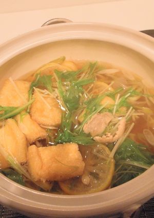 シンプルで大人な☆ゆずと油揚げの鍋-レシピのメイン写真