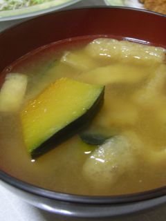 体が温まる☆カボチャのみそ汁(生姜入り)-レシピのメイン写真