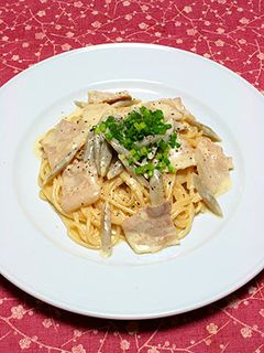 豚肉とゴボウのクリームパスタ-レシピのメイン写真