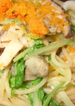 からすみと水菜のシーフードパスタ-レシピのメイン写真