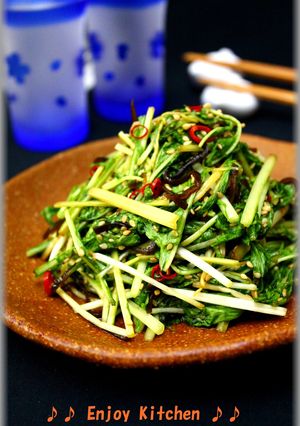 シャキシャキで美味しい♪水菜の塩昆布漬け-レシピのメイン写真