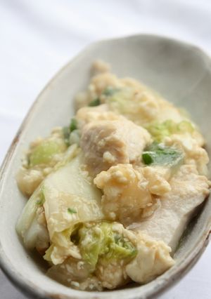 真っ白〜☆白菜鳥豆腐生姜炒め-レシピのメイン写真