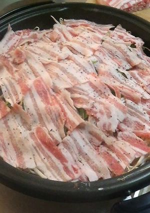 ホットプレートでもやしと豚バラの蒸しもの-レシピのメイン写真