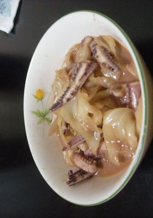 ワタとゲソのキャベツ煮-レシピのメイン写真