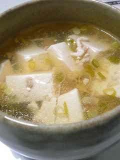 鶏ひき肉入り豆腐スープ-レシピのメイン写真