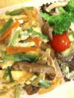 野菜の卵とじ丼弁当-レシピのメイン写真