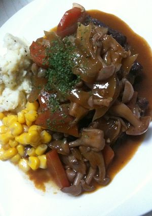 キノコたくさん牛肉の赤ワインソース♪-レシピのメイン写真