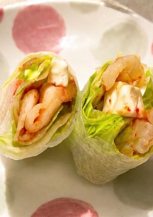 シャキうま♪キムチーズ生春巻き-レシピのメイン写真