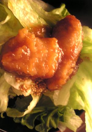 鶏唐揚げとレタスの中華風サラダ-レシピのメイン写真