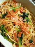 ランチに♪小松菜とベーコンの和風パスタ