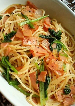 ランチに♪小松菜とベーコンの和風パスタ-レシピのメイン写真
