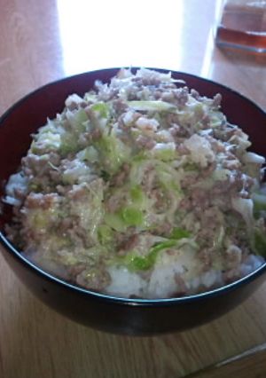 節約☆簡単☆一人ご飯☆キャベマヨ丼-レシピのメイン写真