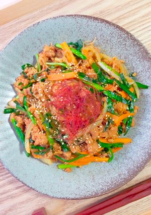 韓国風！大豆ミートとニラのチャプチェ-レシピのメイン写真