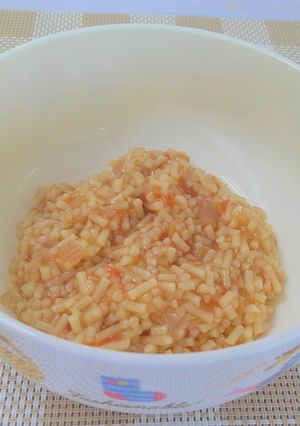 【離乳食中期】トマトのやわらかパスタ-レシピのメイン写真