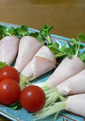 貝割れ大根のハム巻き-レシピのメイン写真