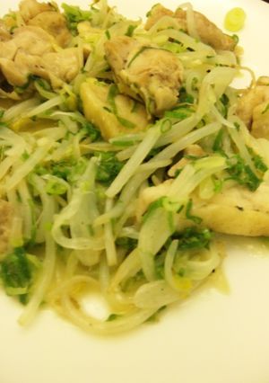 鶏肉ともやしのねぎ塩炒め-レシピのメイン写真
