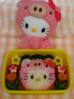 ☆☆キャラ弁☆☆着ぐるみキティ-レシピのメイン写真