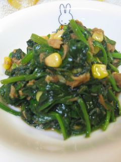 ほうれん草とツナの炒め物-レシピのメイン写真