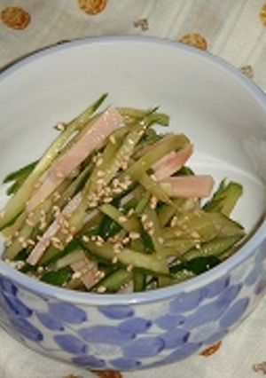 キューリとハムのからし醤油和え-レシピのメイン写真