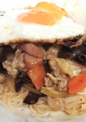 焼きそうめんの中華風あんかけ-レシピのメイン写真