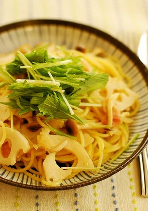 れんこんとシメジの柚子胡椒パスタ-レシピのメイン写真