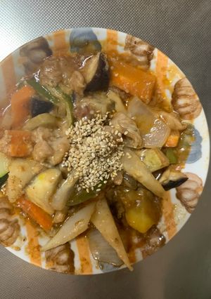 簡単洋風ウスター梅味豚こま大根青椒肉絲風-レシピのメイン写真