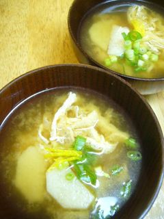 ほっこり長芋と油揚げのお味噌汁-レシピのメイン写真
