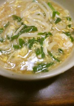 とろふわ～ニラ卵うどん-レシピのメイン写真