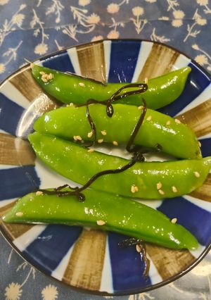 スナップエンドウの塩昆布和え-レシピのメイン写真