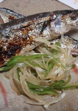 ノンオイル　さんまの焼き漬け♪-レシピのメイン写真
