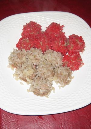 紅白もち米肉だんご-レシピのメイン写真