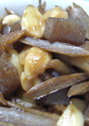 にんにくたっぷり♪ごぼうと蒟蒻の炒め煮-レシピのメイン写真