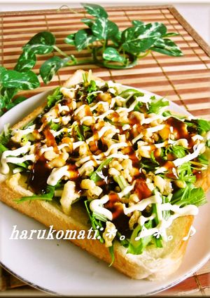 水菜と天かす♡トリプル食感トースト-レシピのメイン写真