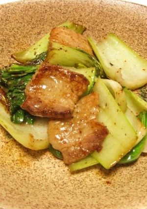 塩豚とちんげんさいの炒め物-レシピのメイン写真