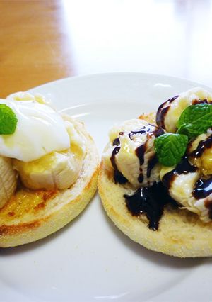 ずぼらな？朝食バナナハニーパン-レシピのメイン写真