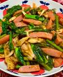 菜花ウインナーのケチャップソース炒め