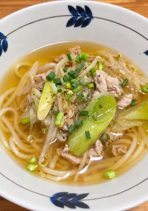シャキシャキもやしと豚バラの旨ネギ塩うどん-レシピのメイン写真
