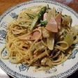 アスパラガスの粒マスタードマヨネーズパスタ