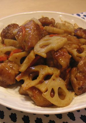 鶏もも肉とレンコンの照り焼き風-レシピのメイン写真