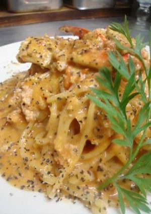 お家で簡単　渡り蟹のトマトクリームパスタ-レシピのメイン写真