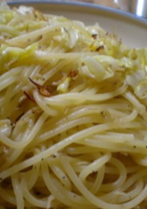 キャベツとじゃこ（しらす)の和風パスタ-レシピのメイン写真