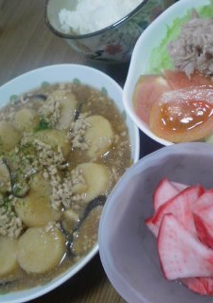 【簡単】長イモと鶏ひき肉の煮物-レシピのメイン写真