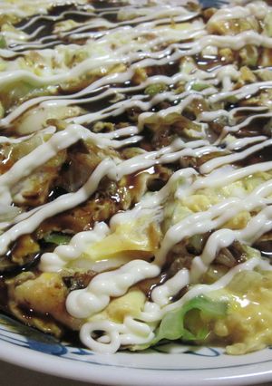 キャベツとお餅のお好み焼き風オムレット-レシピのメイン写真