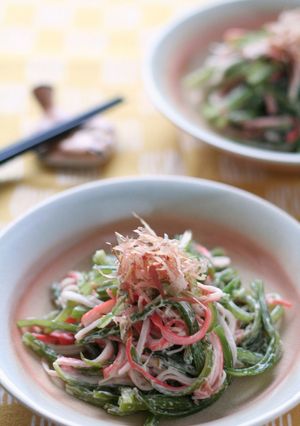 茎わかめ＆カニ風味かまぼこの梅マヨサラダ-レシピのメイン写真