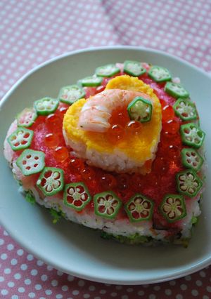 バレンタインに♪ハートの２段ケーキ寿司-レシピのメイン写真