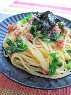簡単&美味♪わさび菜とツナマヨのパスタ-レシピのメイン写真