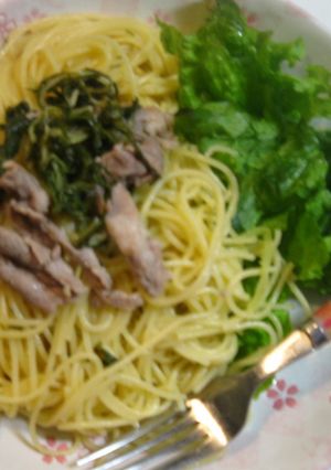 ガーリック水菜パスタ-レシピのメイン写真