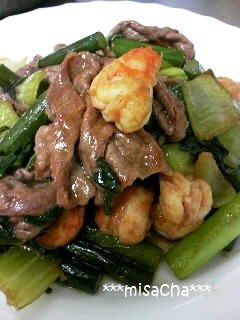 簡単☆牛肉とエビのオイスターソース炒め-レシピのメイン写真