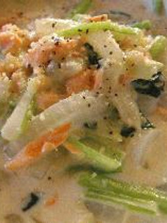 鮭と青菜のクリーム煮-レシピのメイン写真