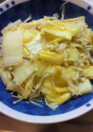 超簡単！はくさいとえのきの昆布茶炒め-レシピのメイン写真